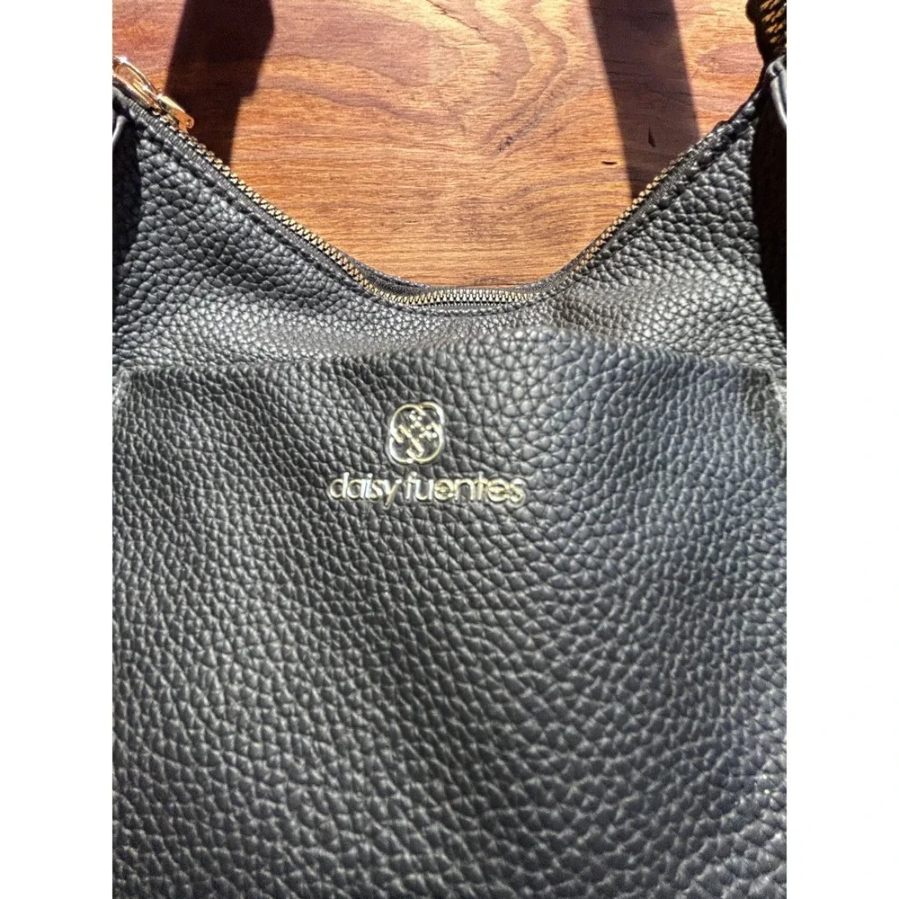 Daisy Fuentes Handbag Faux Leather-Pebbled Black